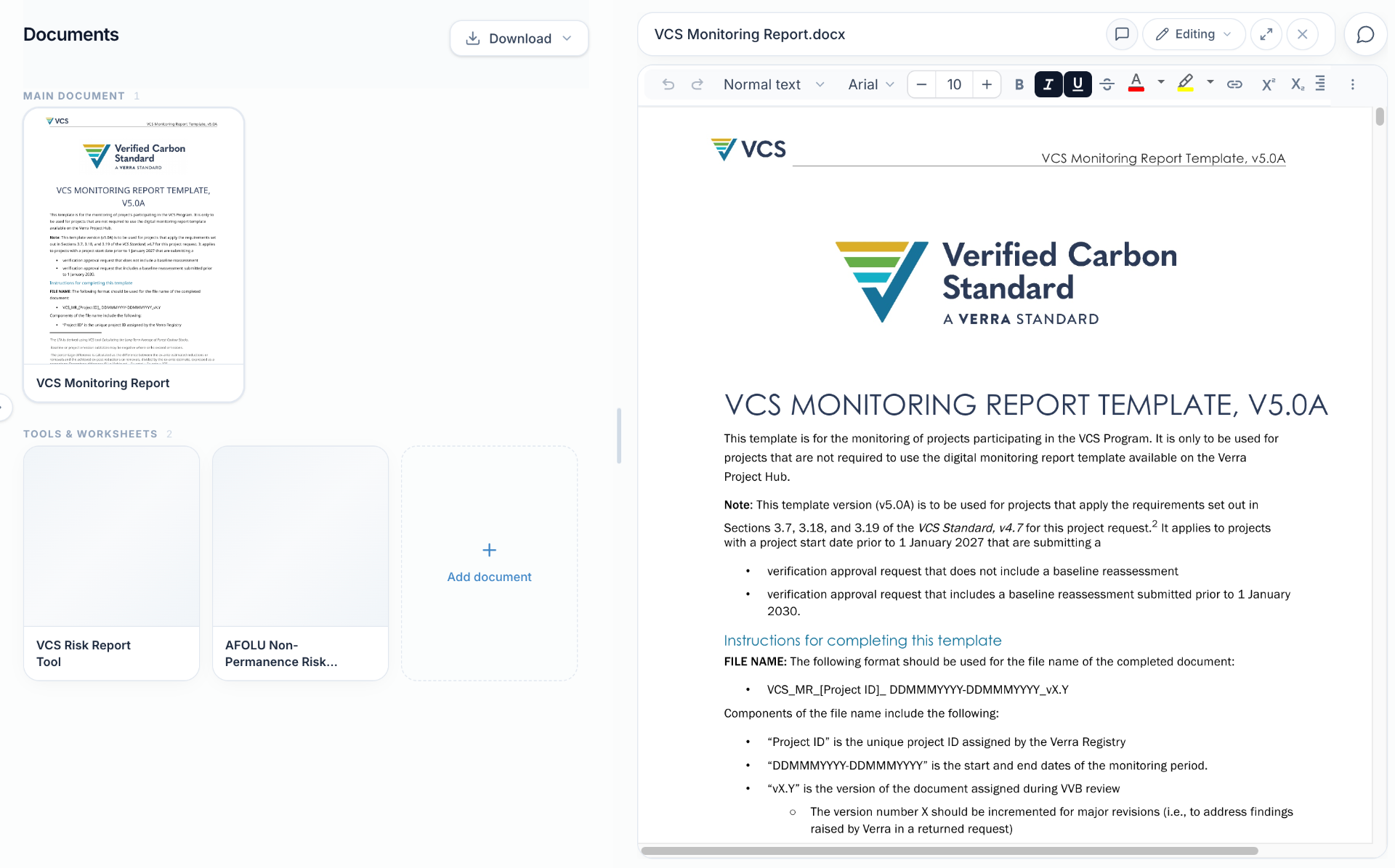 Document Writer generating a validation report
