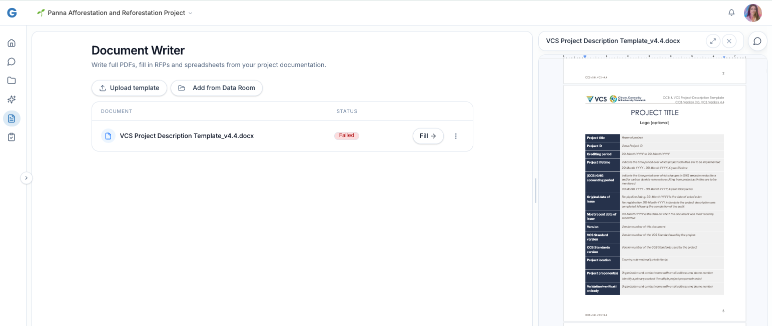 Document Writer generating a validation report